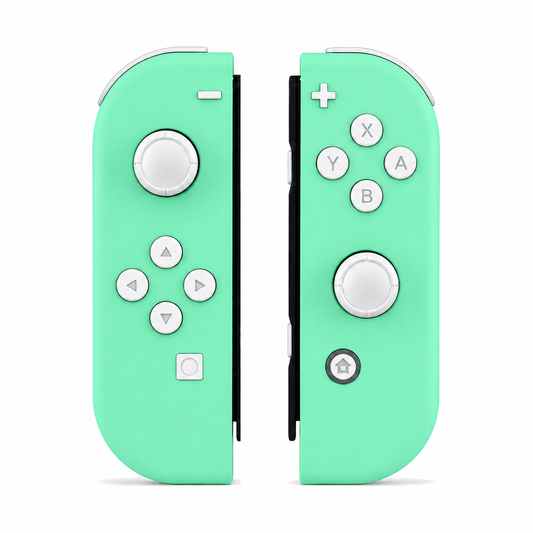 Mint Green, standard front: White buttons / White caps