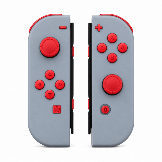 New Hope Gray, standard front: Scarlet Red buttons / Red caps