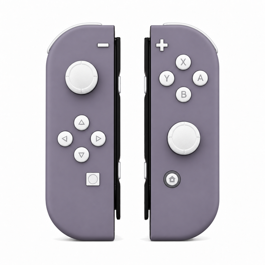 Dark Grayish Violet, standard front: White buttons / White caps