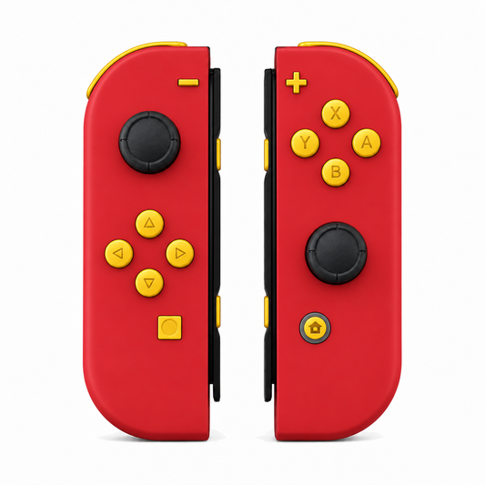 Passion Red, standard front: Caution Yellow buttons / Black caps