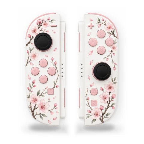 Cherry blossom Nintendo Switch 2 Joy-Con pair with blush pink buttons