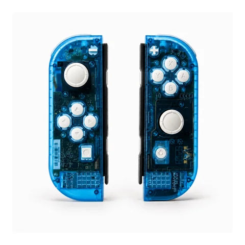 Custom clear blue Nintendo Switch 1 Joy-Con pair